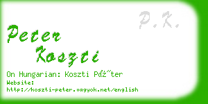 peter koszti business card